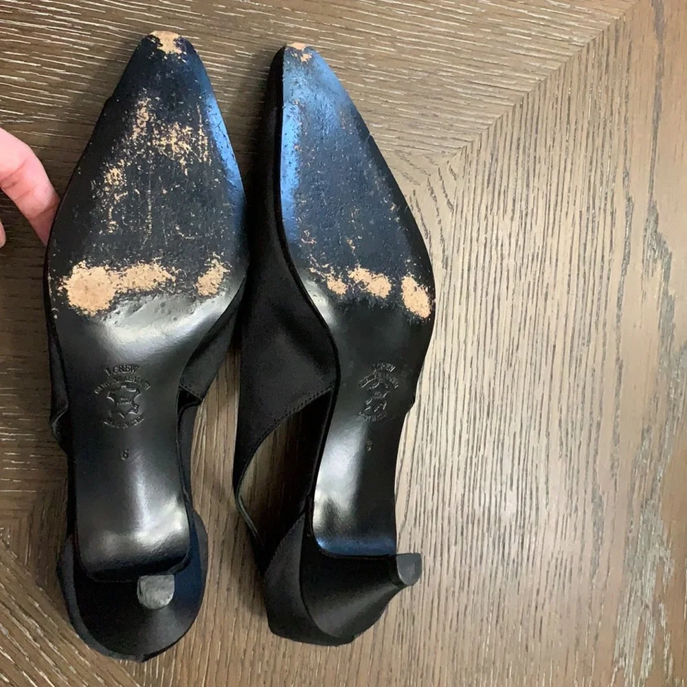 J. Crew Collection cloth jewel pointed sling back pump heel Size 6